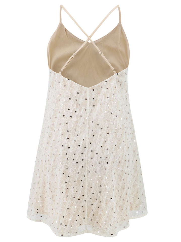 Sequin V-Neck Mini Cami Dress | Trendsi