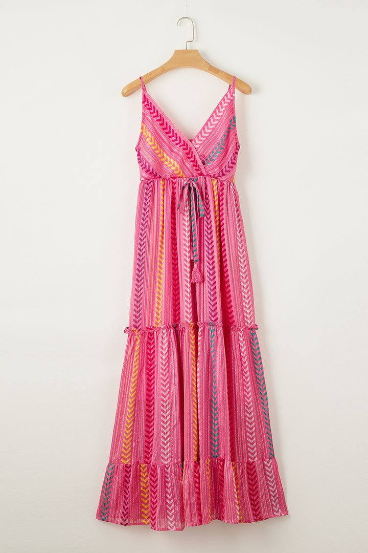 Printed Surplice Maxi Cami Dress | Trendsi
