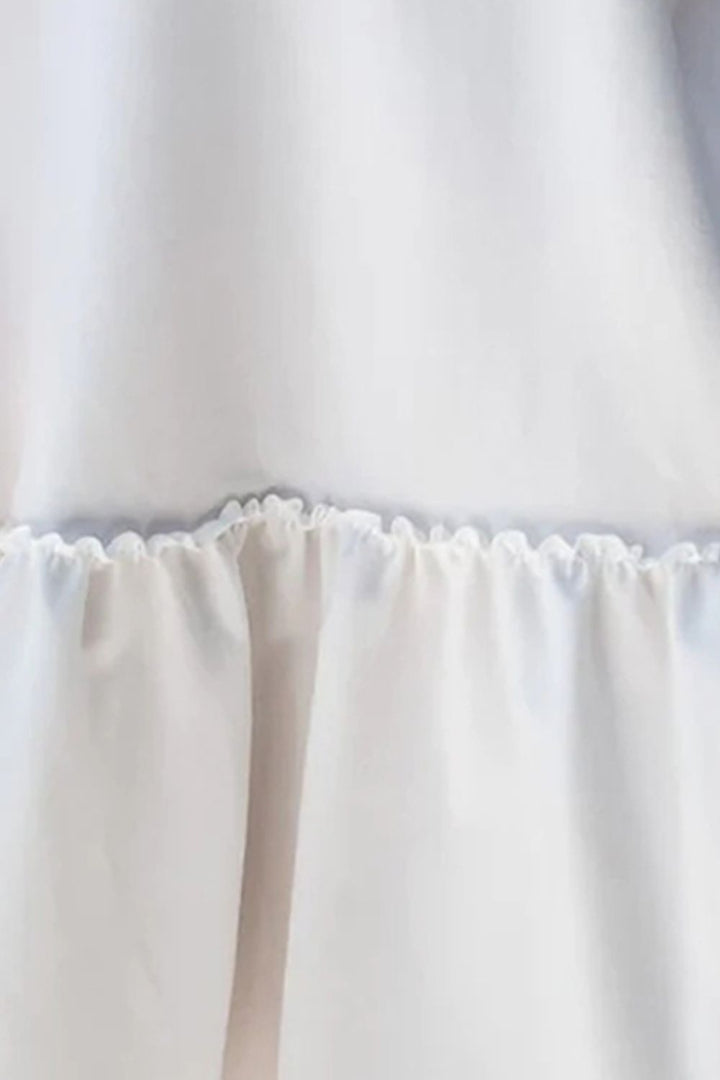 Ruffle Hem Round Neck Short Sleeve Mini Dress | Trendsi