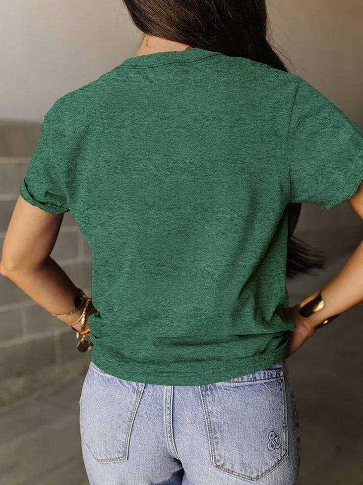 Full Size Graphic Round Neck Short Sleeve T-Shirt | Trendsi