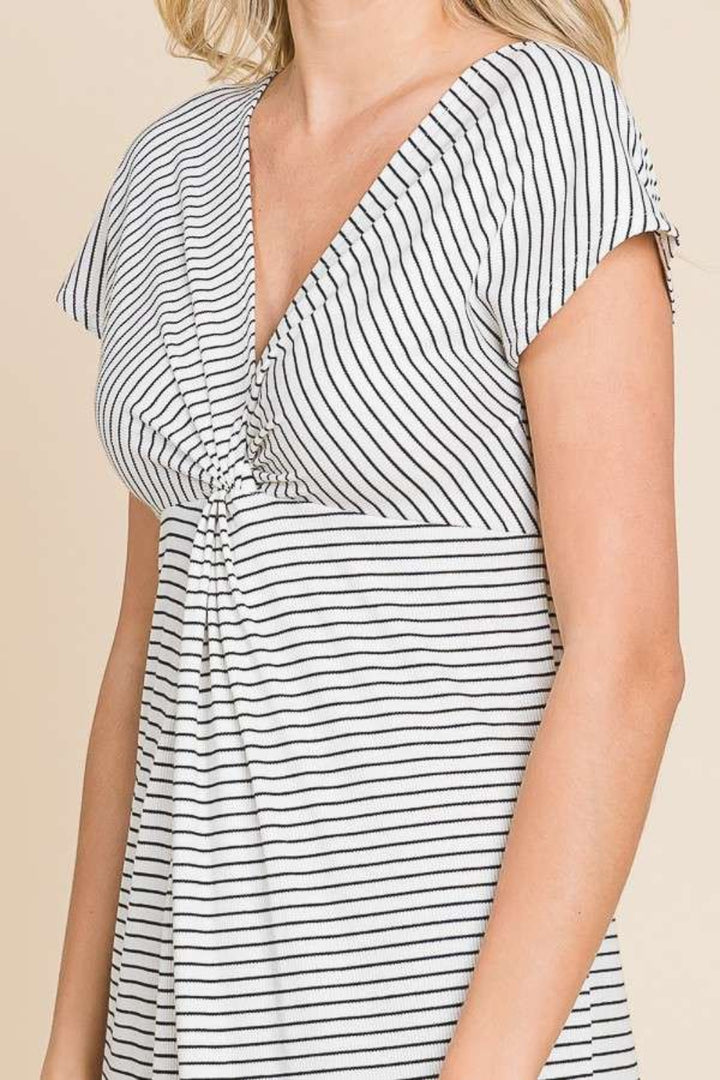 Culture Code Full Size Striped Twisted Detail Dress | Trendsi