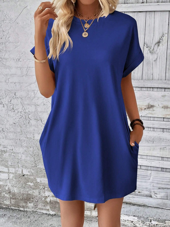 Round Neck Short Sleeve Mini Dress | Trendsi