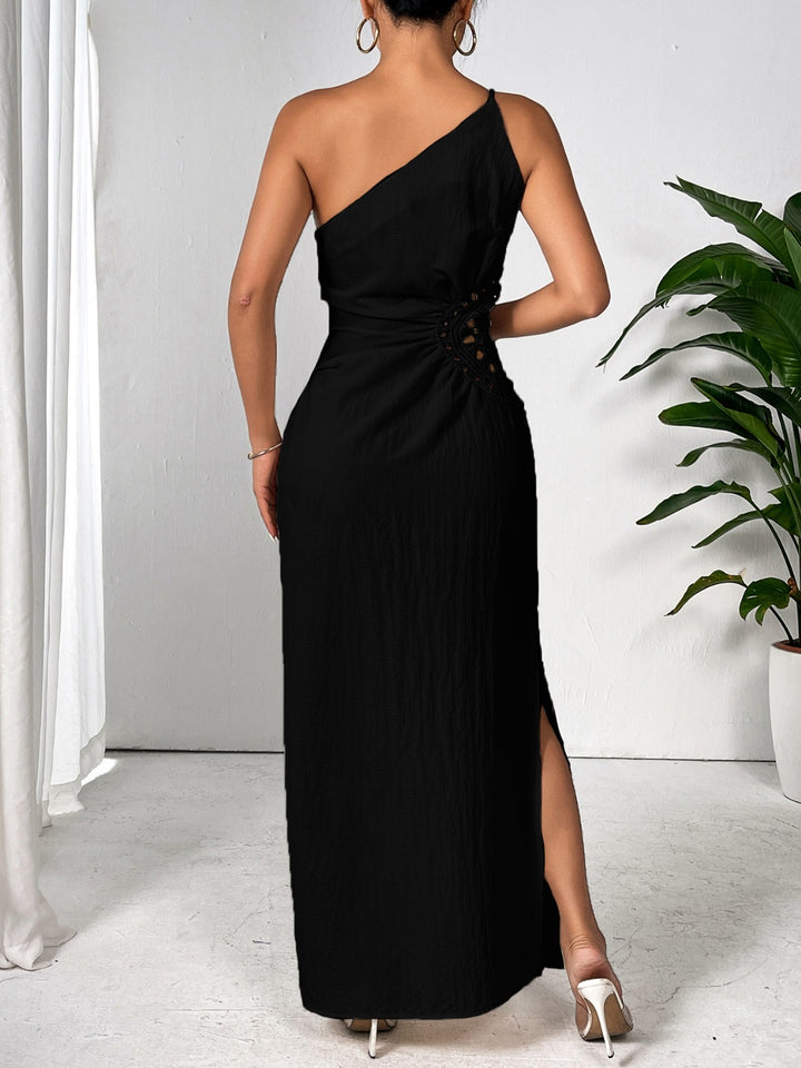 Slit One Shoulder Sleeveless Maxi Dress | Trendsi