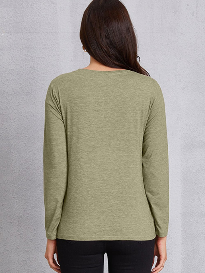 Graphic Round Neck Long Sleeve T-Shirt | Trendsi