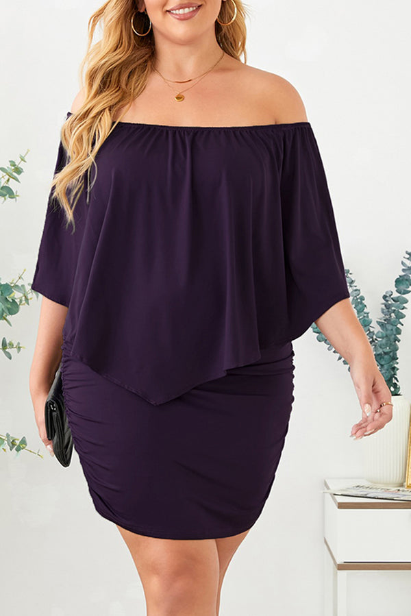 Full Size Off-Shoulder Half Sleeve Dress | Trendsi