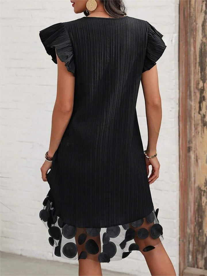 Ruffled V-Neck Cap Sleeve Dress | Trendsi