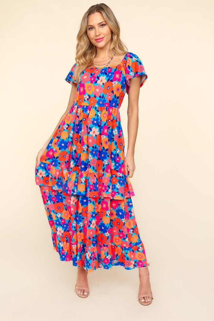 Haptics Floral Maxi Ruffled Dress with Side Pockets | Trendsi