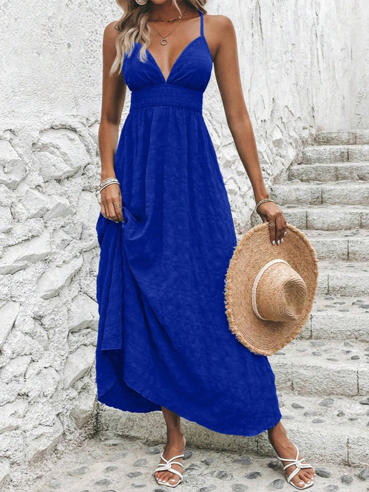 Crisscross V-Neck Maxi Cami Dress | Trendsi