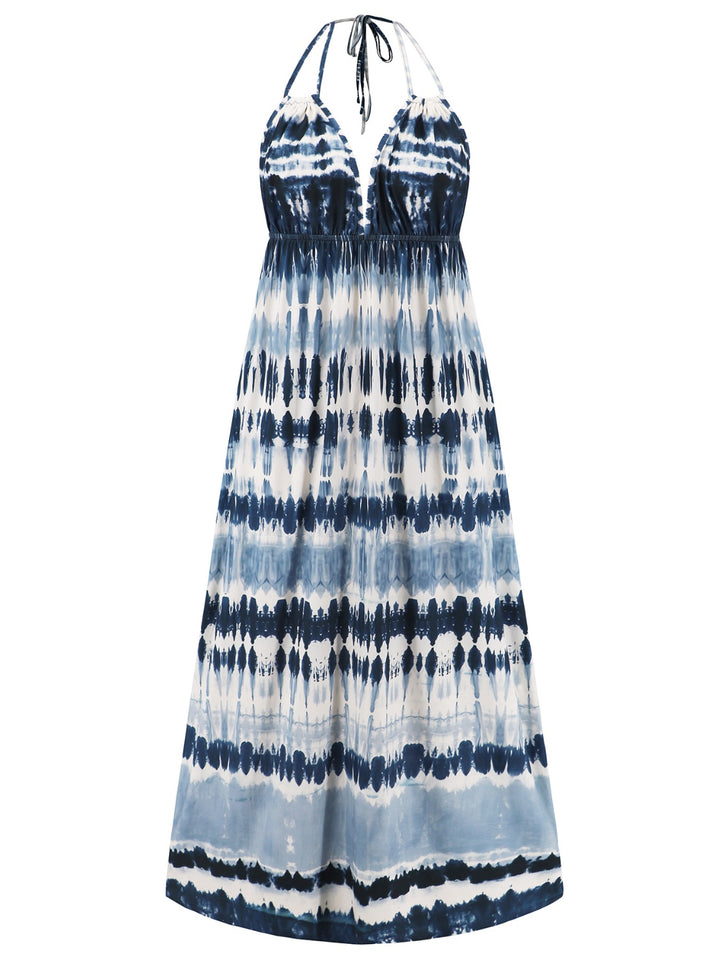 Tie-Dye Halter Neck Sleeveless Dress | Trendsi