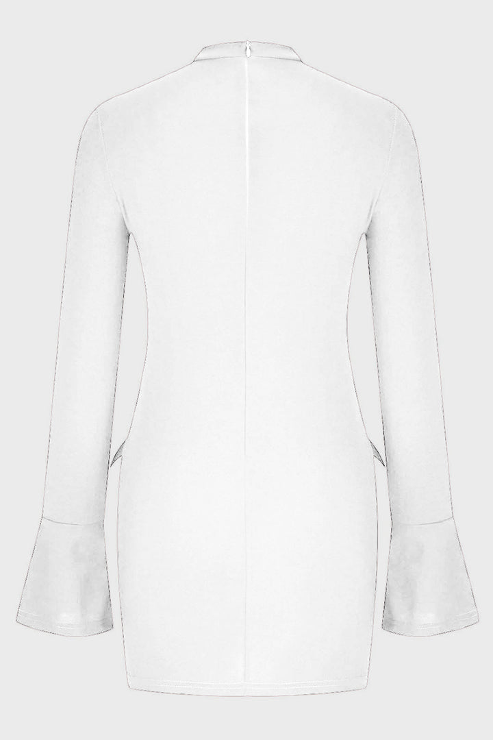 Mock Neck Long Sleeve Mini Dress | Trendsi