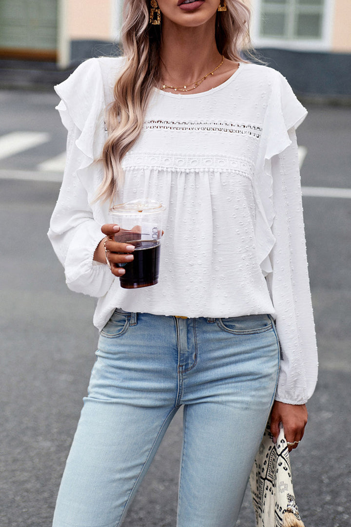 Round Neck Ruffled Blouse | Trendsi