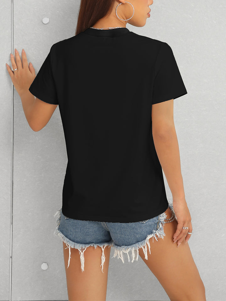 Heart Round Neck Short Sleeve T-Shirt | Trendsi