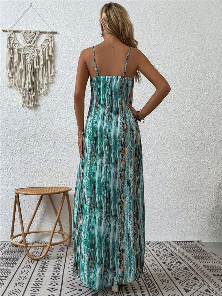 Full Size Printed Scoop Neck Maxi Cami Dress | Trendsi