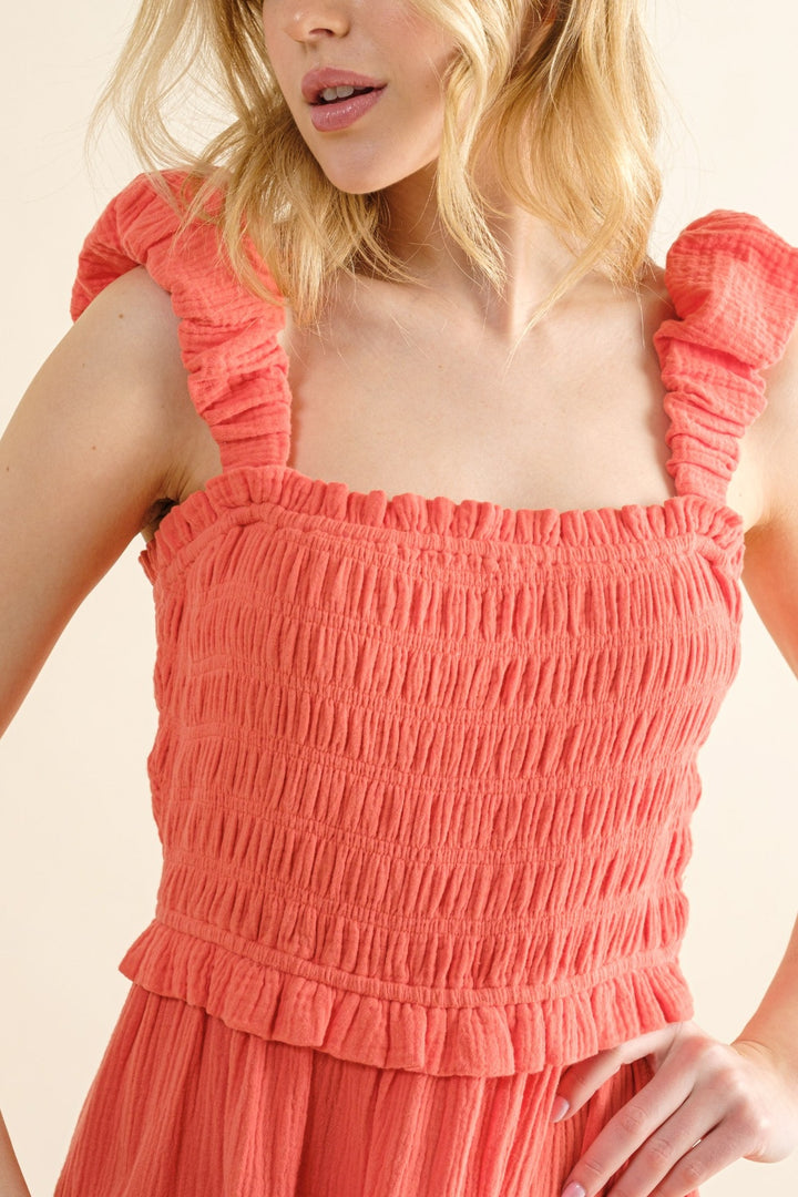 And The Why Smocked Ruffled Tiered Dress | Trendsi