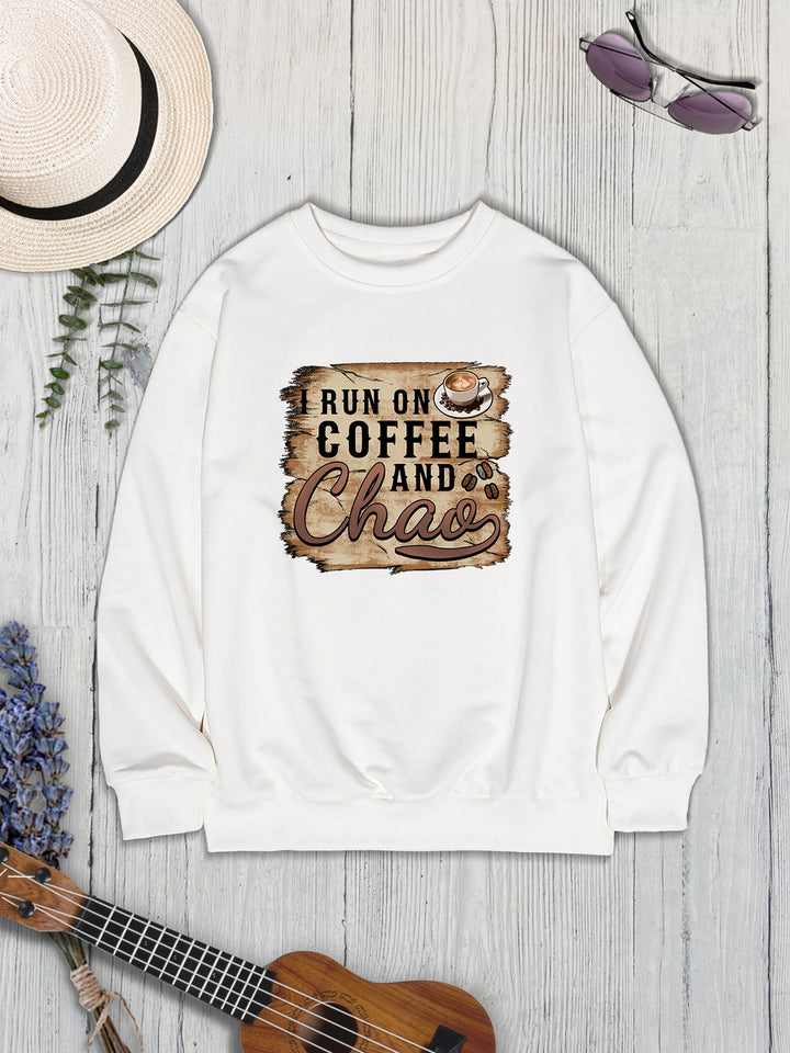 Letter Graphic Round Neck Sweatshirt | Trendsi