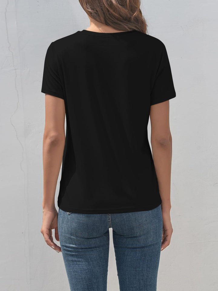 Cross Graphic Round Neck T-Shirt | Trendsi