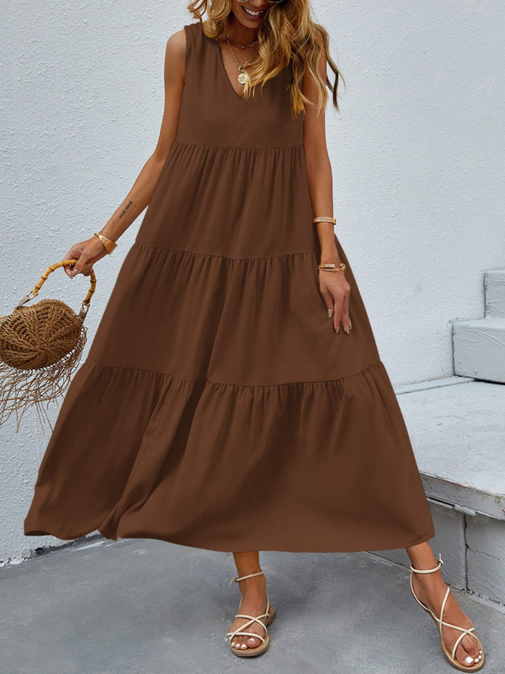 Tiered V-Neck Sleeve Dress | Trendsi