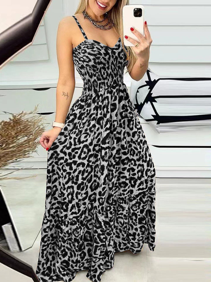 Leopard Sweetheart Neck Cami Dress | Trendsi