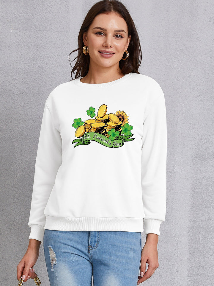 ST. PATRICK'S DAY Graphic Round Neck Sweatshirt | Trendsi