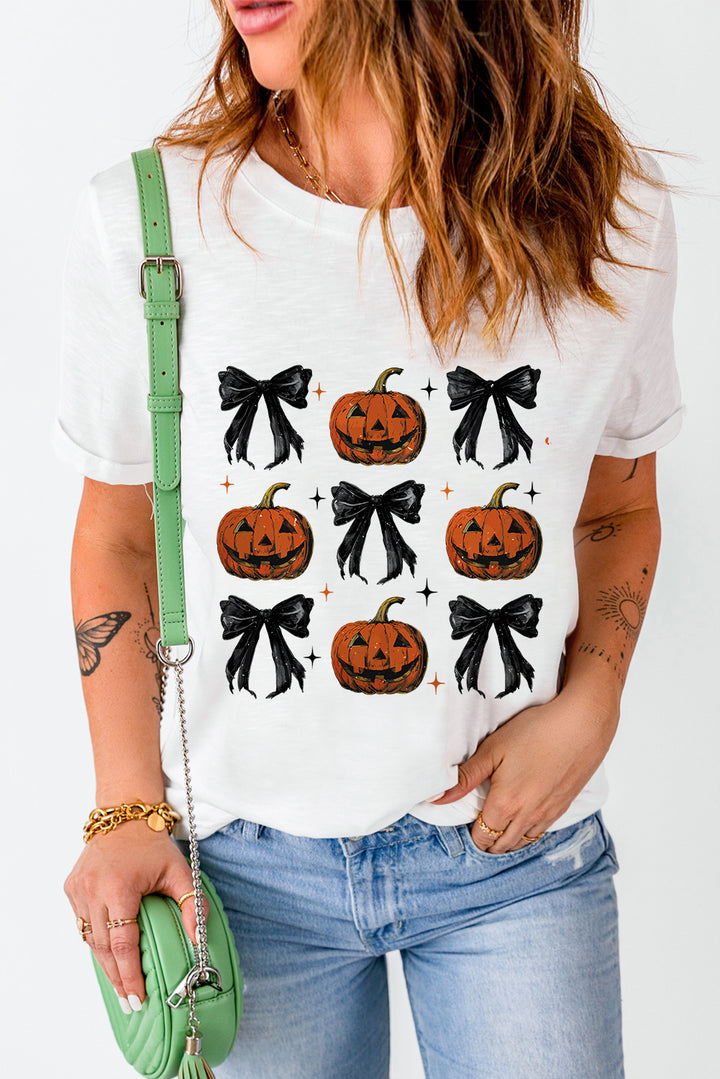 Pumpkin Round Neck Short Sleeve T-Shirt | Trendsi