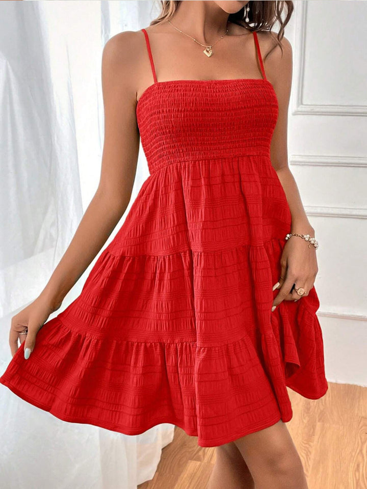 Smocked Square Neck Mini Cami Dress | Trendsi