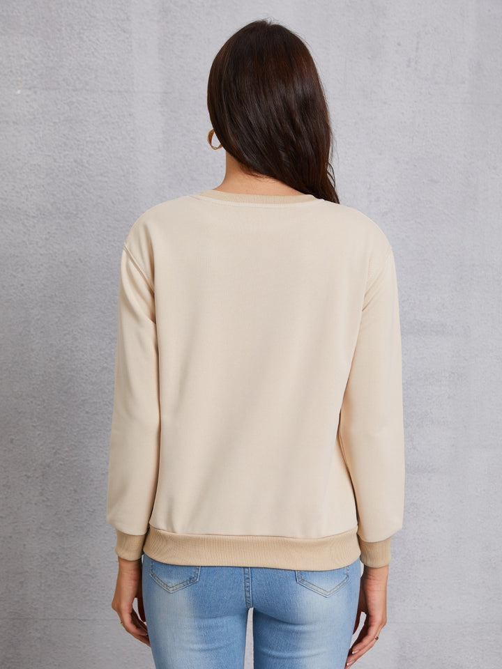 LUCK CHARMER Round Neck Sweatshirt | Trendsi