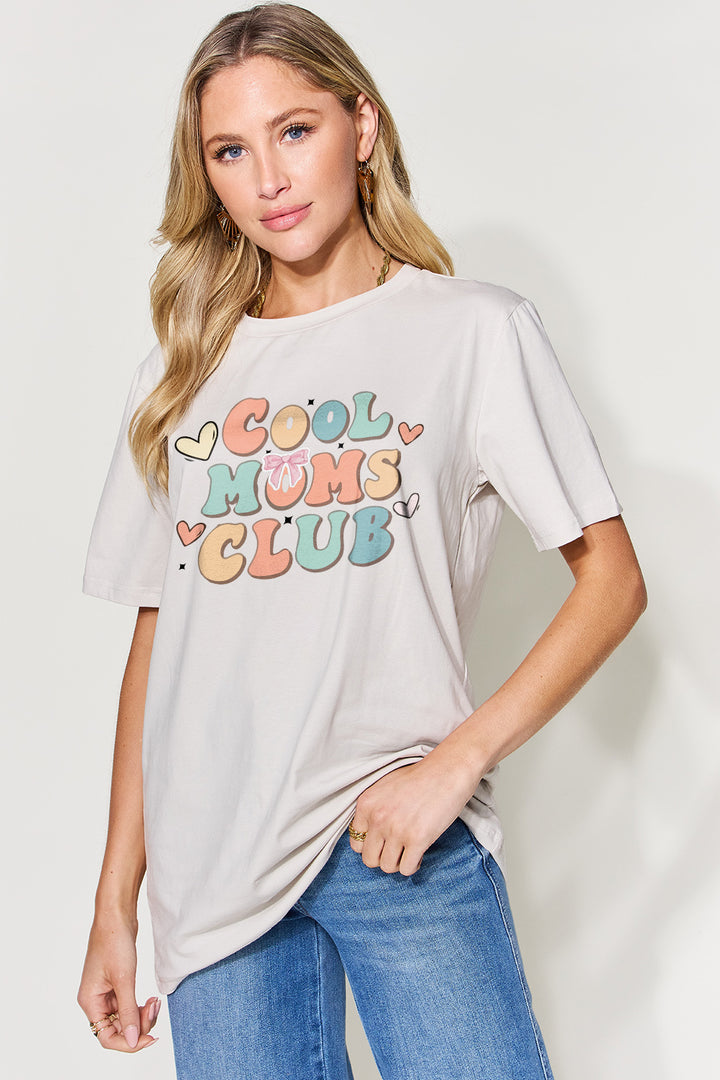 Simply Love Full Size Letter Graphic Round Neck Short Sleeve T-Shirt | Trendsi
