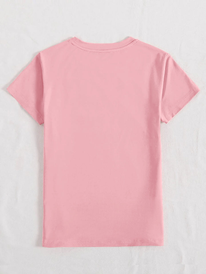 Rabbit Round Neck Short Sleeve T-Shirt | Trendsi