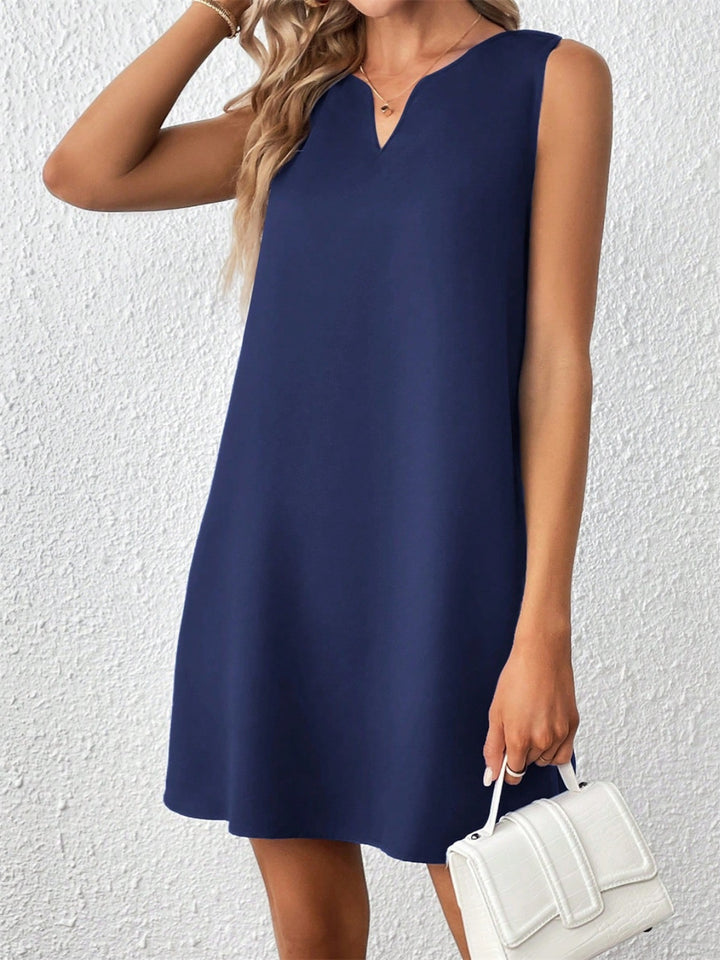 Notched Sleeveless Mini Tank Dress | Trendsi