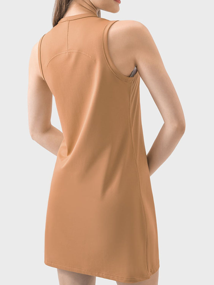 Round Neck Sleeveless Active Dress | Trendsi