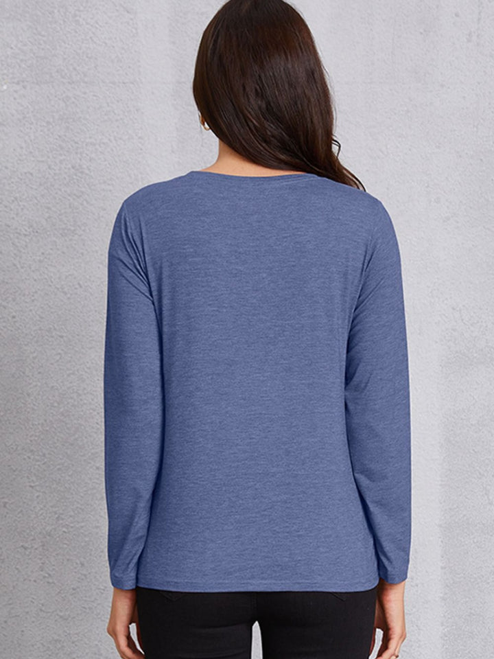 COFFEE Round Neck Long Sleeve T-Shirt | Trendsi