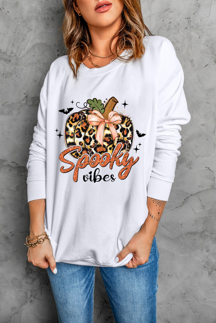 Graphic Round Neck Long Sleeve Sweatshirt | Trendsi