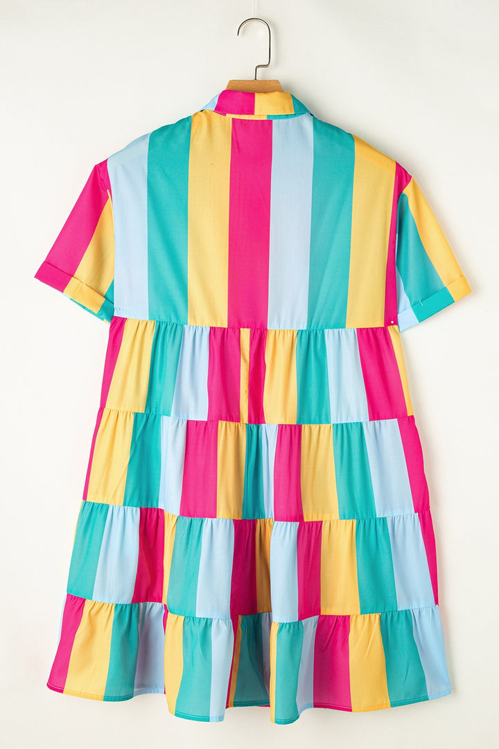 Color Block Half Sleeve Mini Dress | Trendsi