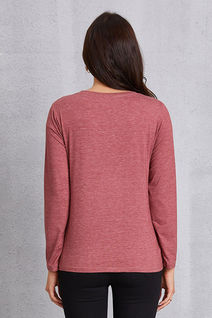 Letter Graphic Round Neck Long Sleeve T-Shirt | Trendsi