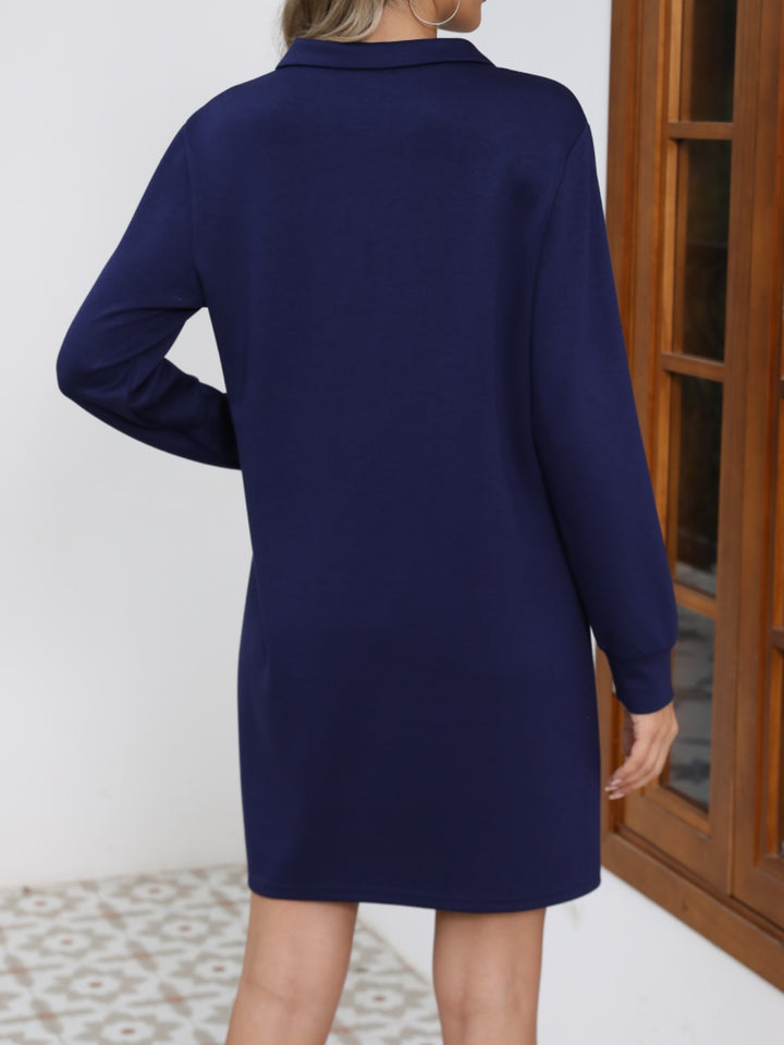 Johnny Collar Long Sleeve Dress | Trendsi