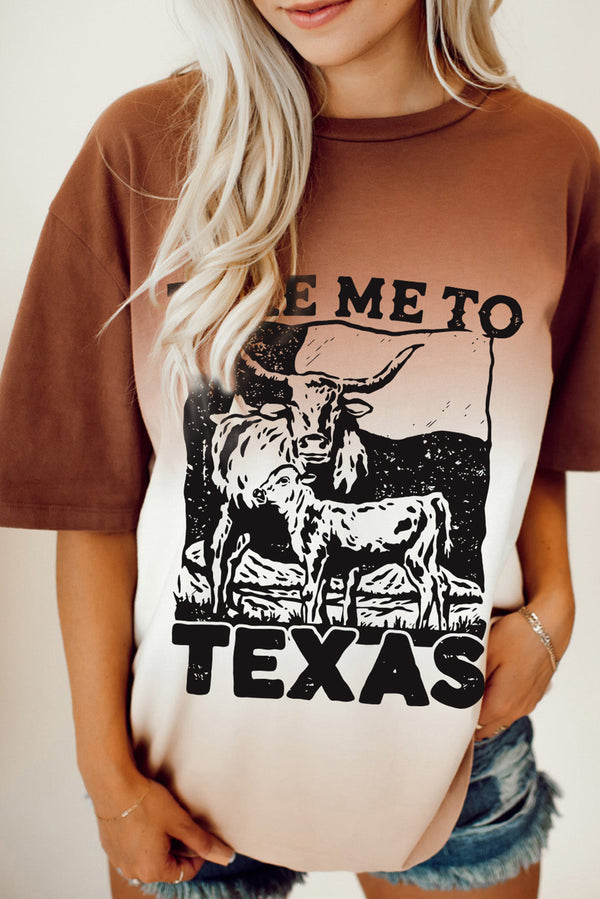 TAKE ME TO TEXAS Round Neck Short Sleeve T-Shirt | Trendsi