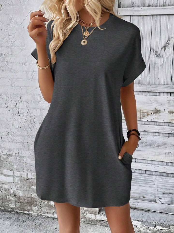 Round Neck Short Sleeve Mini Dress | Trendsi