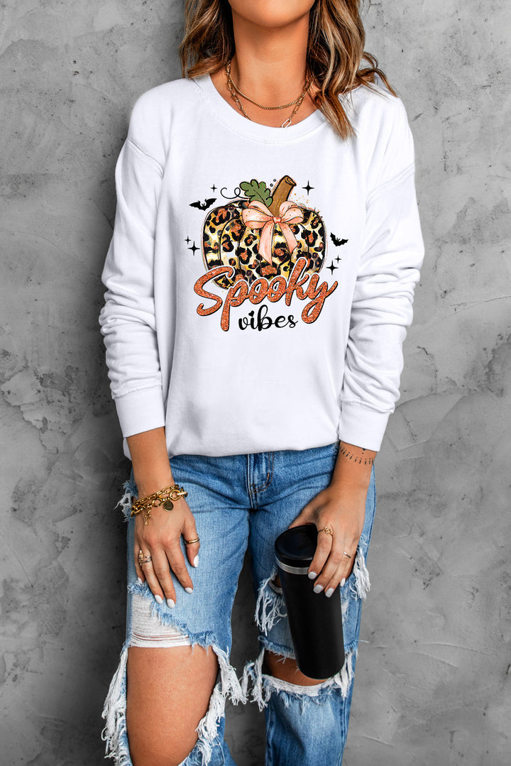 Graphic Round Neck Long Sleeve Sweatshirt | Trendsi