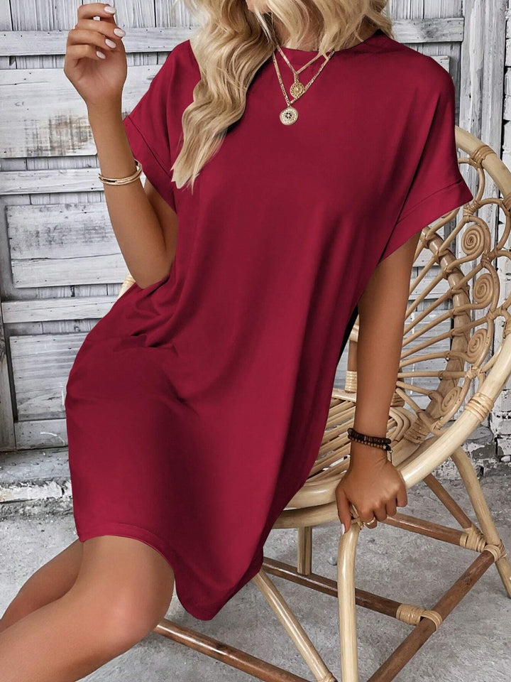 Round Neck Short Sleeve Mini Dress | Trendsi