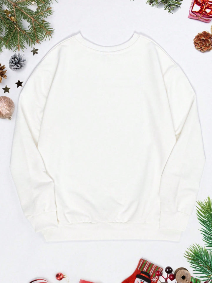 Graphic Round Neck Long Sleeve Sweatshirt | Trendsi