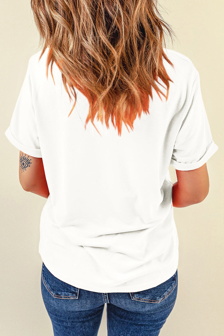 Letter Graphic Round Neck Short Sleeve T-Shirt | Trendsi