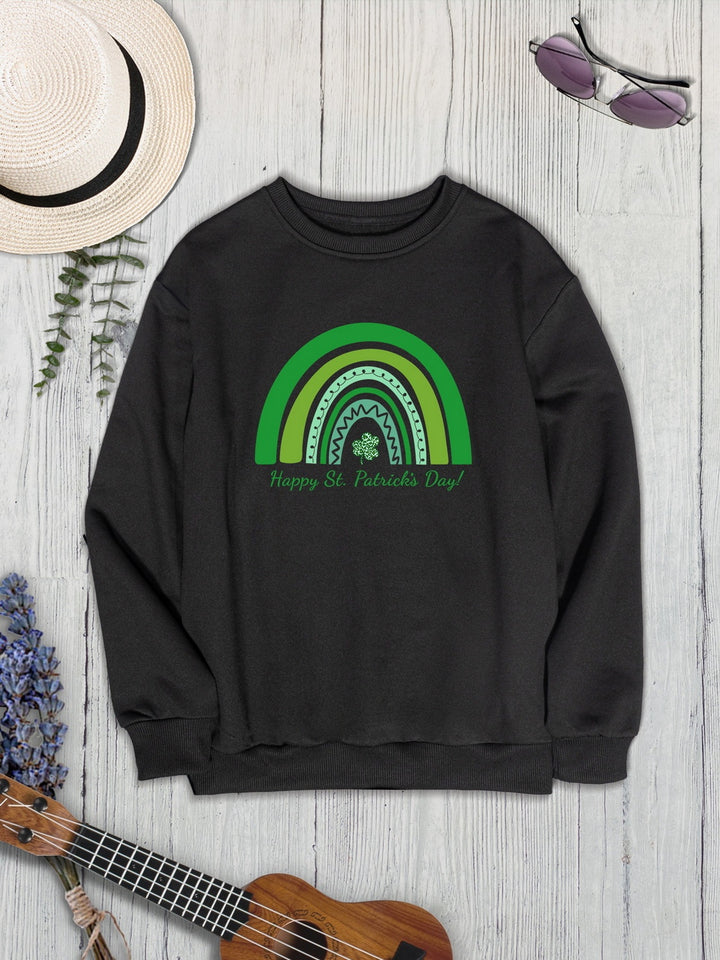 HAPPY ST. PATRICK'S DAY Round Neck Sweatshirt | Trendsi