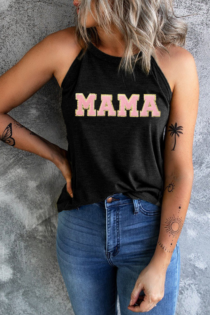 MAMA Round Neck Tank | Trendsi