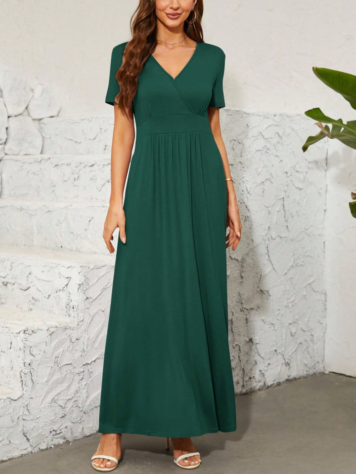 Surplice Short Sleeve Maxi Dress | Trendsi