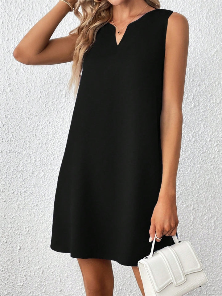 Notched Sleeveless Mini Tank Dress | Trendsi