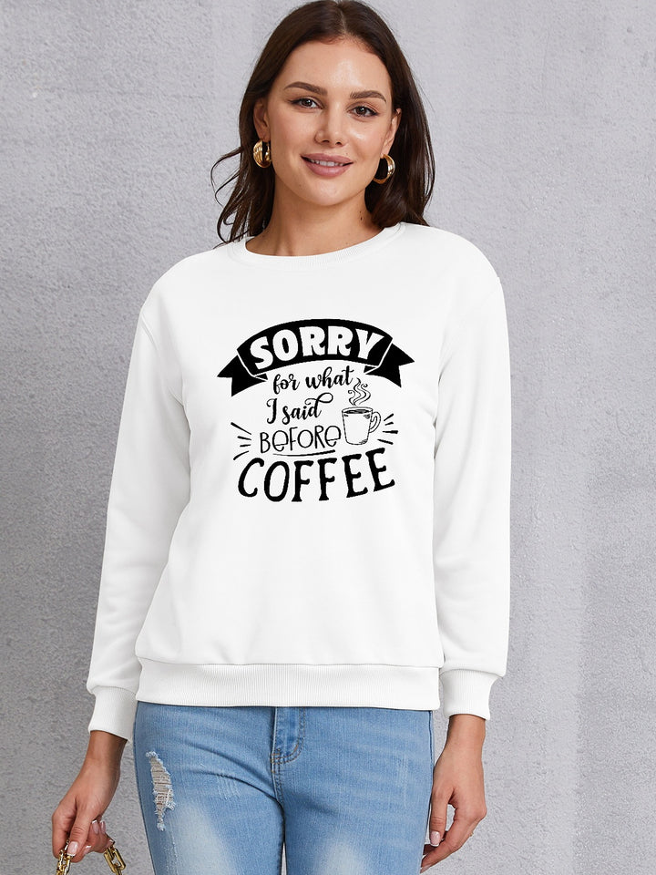 Letter Graphic Round Neck Sweatshirt | Trendsi