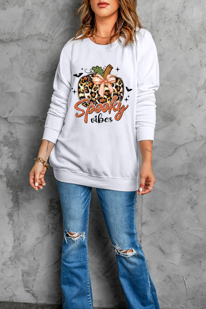 Graphic Round Neck Long Sleeve Sweatshirt | Trendsi