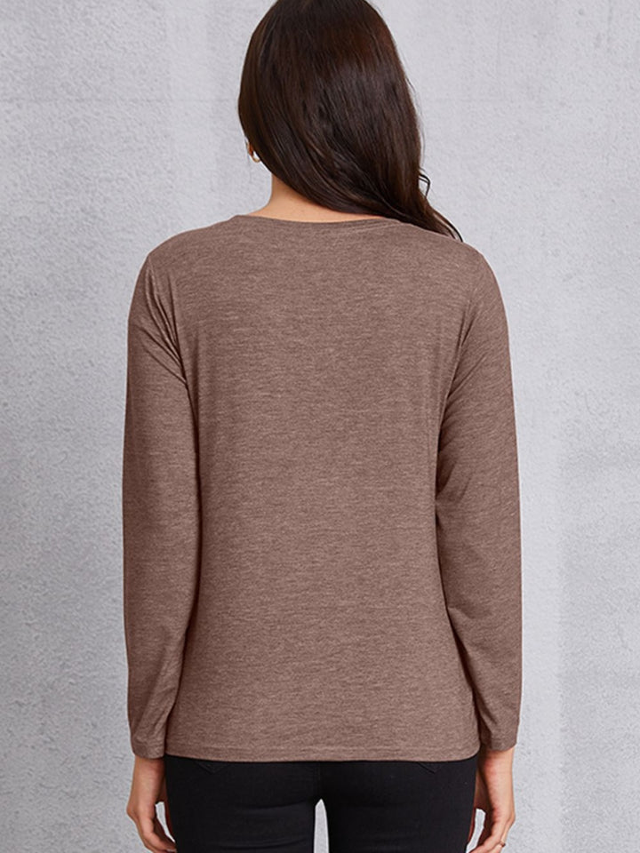 Graphic Round Neck Long Sleeve T-Shirt | Trendsi