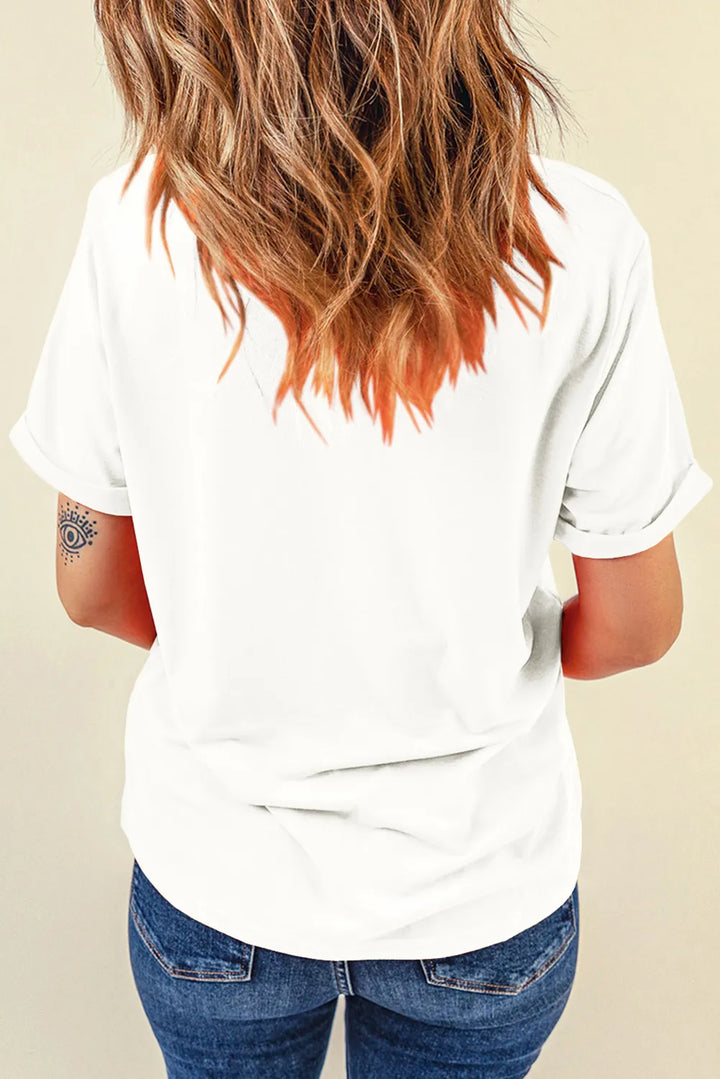 Letter Graphic Round Neck Short Sleeve T-Shirt | Trendsi