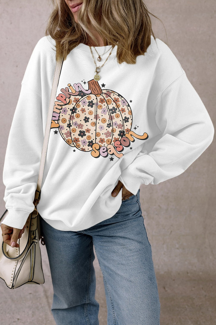 Pumpkin Graphic Long Sleeve Sweatshirt | Trendsi